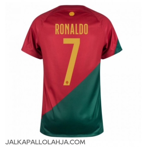 Portugali Cristiano Ronaldo #7 Kopio Koti Pelipaita MM-kisat 2022 Lyhyet Hihat